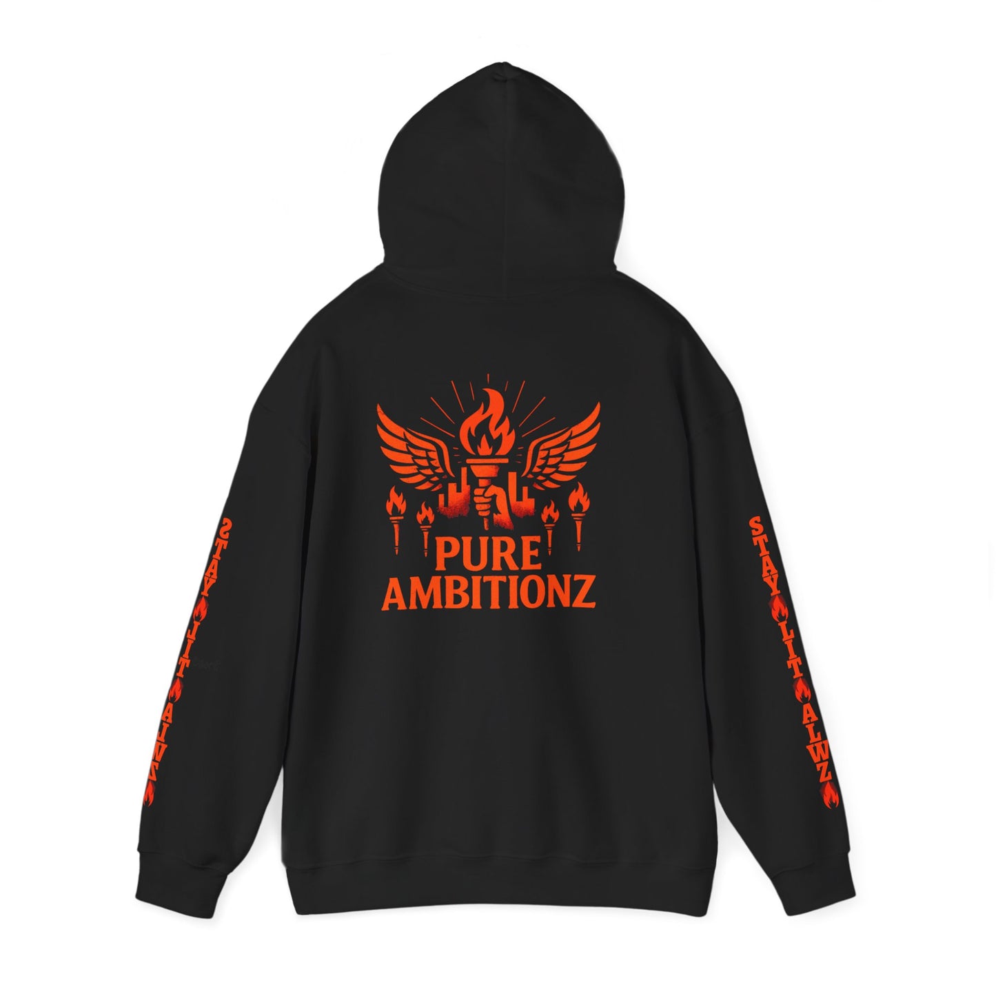 Stay Lit Alwayz™ Jet Black Hooded Sweatshirt