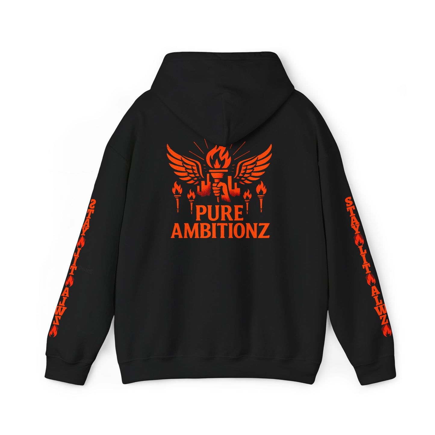 Stay Lit Alwayz™ Jet Black Hooded Sweatshirt